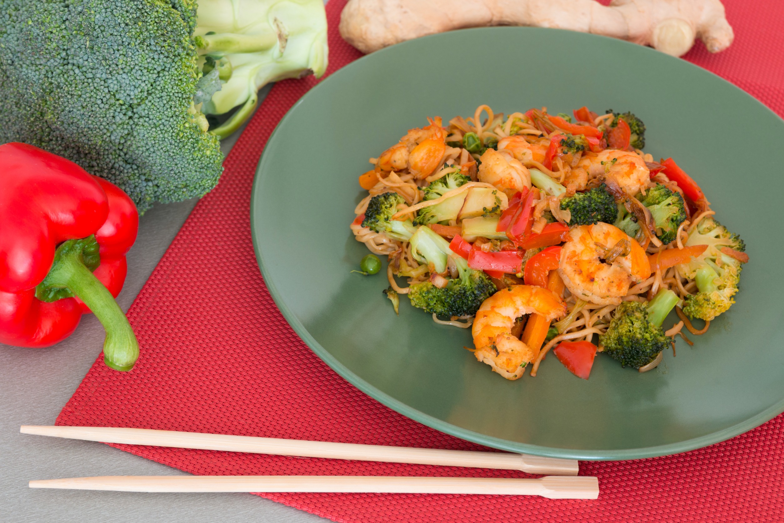 Ginger, Broccoli & Prawn Stir-Fry
