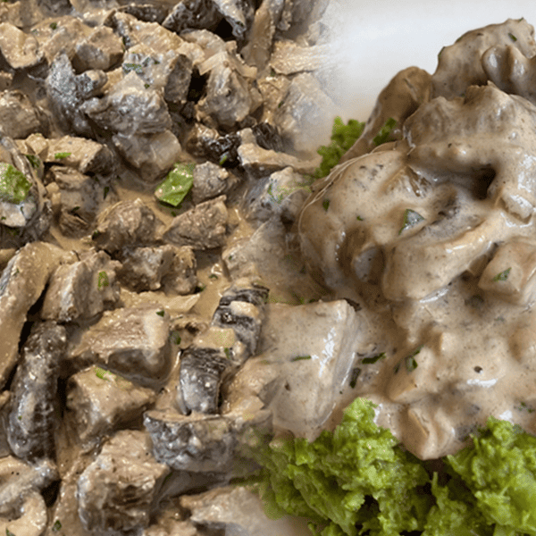 Beef Stroganoff and Broccoli Mash