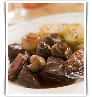 Slow-cooker Beef, Mushroom and Red Wine Casserole