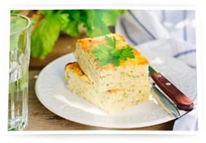 Corn, Bacon and Courgette Rice Slice