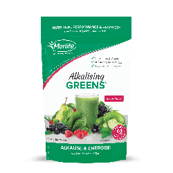 Morlife ALKALISING GREENS BERRY BURST POWDER - front