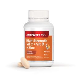 Nutralife High Strength Vitamin C + Vit D + Zinc