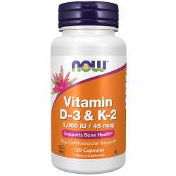 Now Foods Vitamin D-3 1000IU & K-2 45mcg