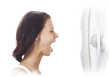 Girl in Front of Fan