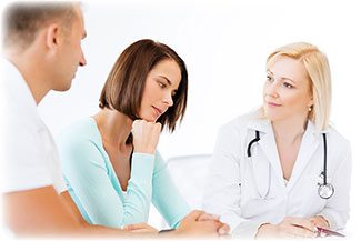doctor with patients in cabinet