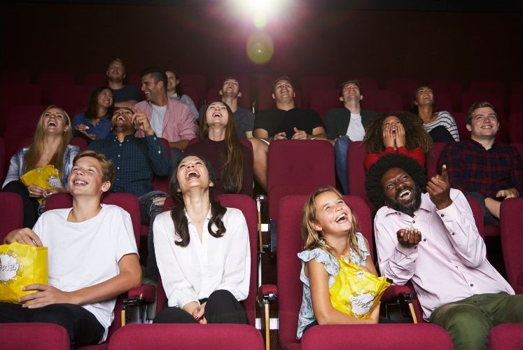 people watching a funny movie