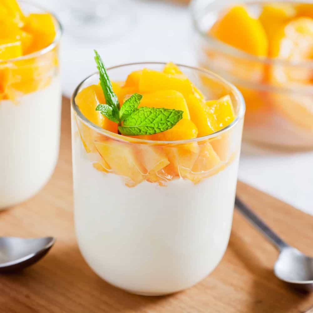 Coconut Pudding with Fresh Mango