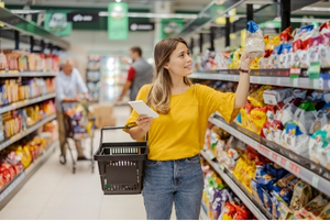 Female customer in supermarket