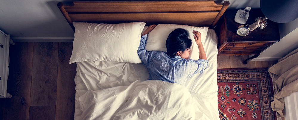 A girl having a good and comfortable sleep