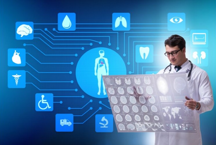 A doctor holding a big paper