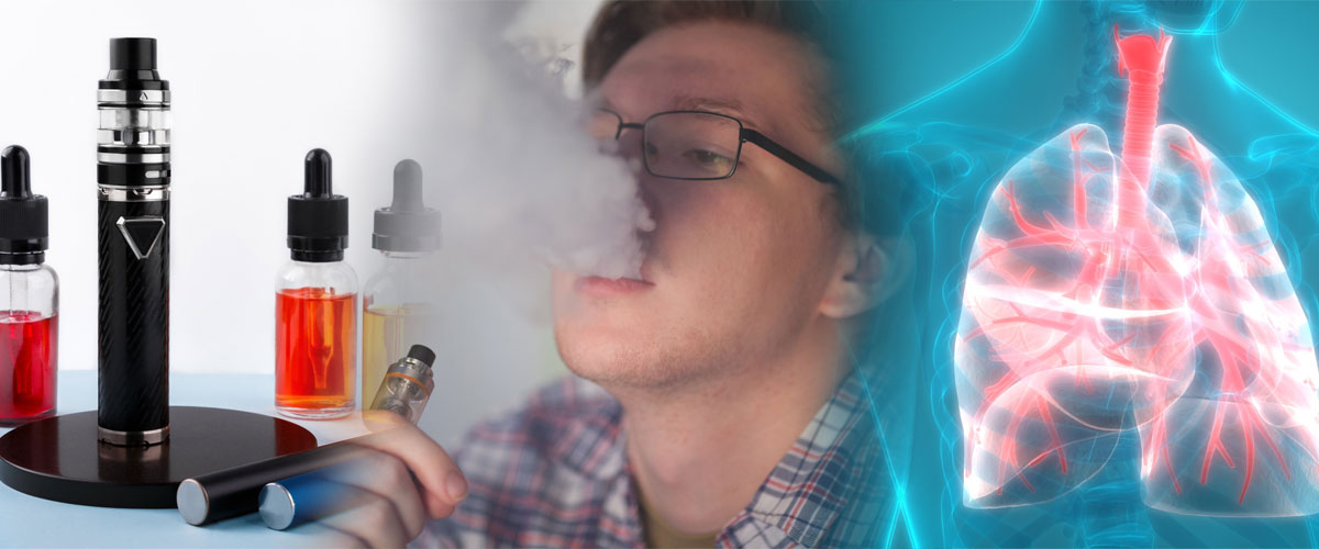A vaping teenager kid